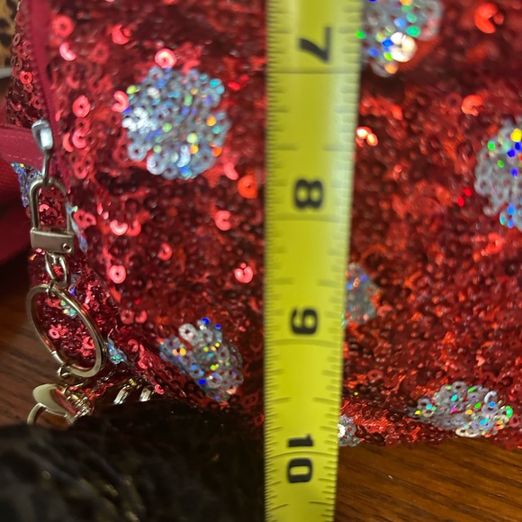 Disney Red/Silver Sequin Backpack Comes with Minnie Pursepillow 💕 GUC - Picture 9 of 11